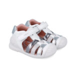 SANDALIAS BIOMECANICS DE PIEL - BLANCO/PLATA (252104-B313)